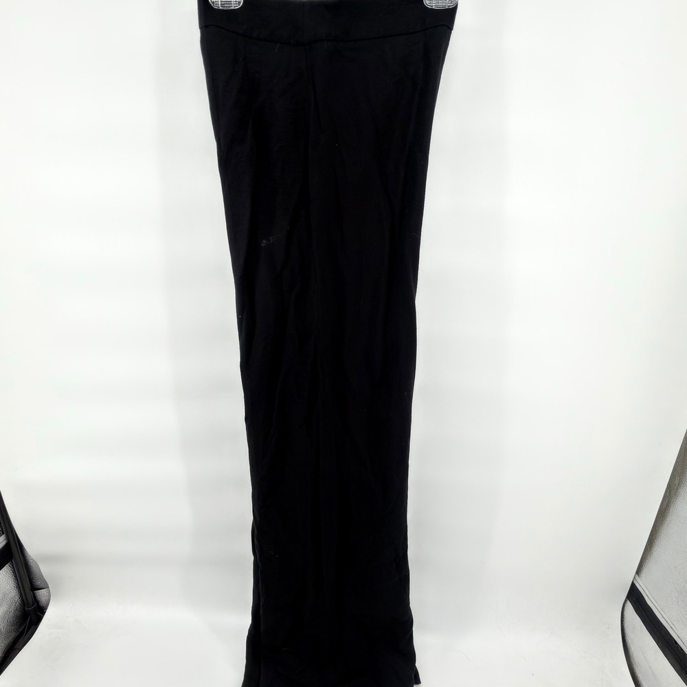 MANGO Suit Black Wide Leg Trousers Womens SZ 2 Dress Pants Viscose Blend Smooth